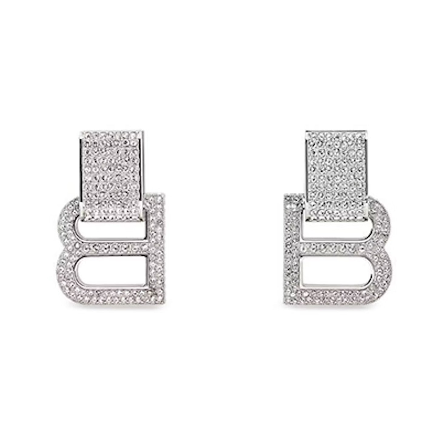 18K BB Hourglass Diamond Earrings