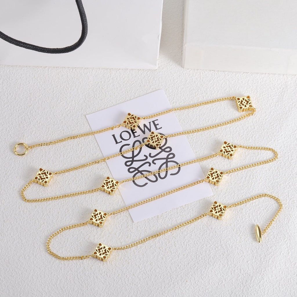 18K Anagram Long Necklace